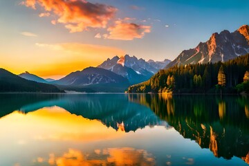 sunset in the mountains