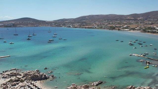 Aerial views from over the Greek Island of Paros