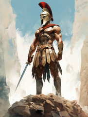 Roman warrior. Digital art.