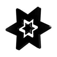 This is a beautifully designed 3D abstract icon with a beautiful metallic texture.