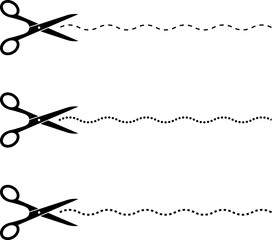 Scissors with cut dotted line vector illustration