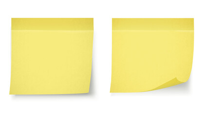 Yellow stick note isolated on transparency background	