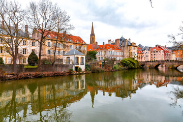 Naklejka na ściany i meble Cityscape view from the beautiful city of Metz in France