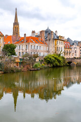 Fototapeta na wymiar Cityscape view from the beautiful city of Metz in France