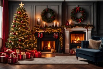 christmas tree with fireplace