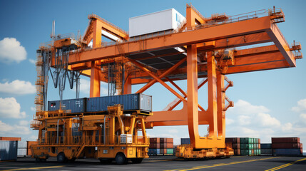 Fototapeta na wymiar Sea cargo port, loading containers on a cargo ship