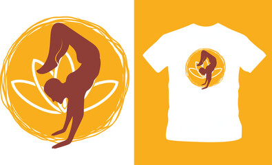 Obraz premium Yoga poses or meditation symbol, yoga shirts, meditation shirts Vector illustration for tshirt, hoodie, website, print, application, logo, clip art, poster and print on demand merchandise