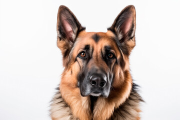 german shepherd dog on white isolated background