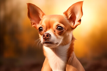 Obraz premium Chihuahua dog on a natural background. A walk in the park