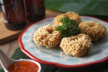A plate of fried squid rings