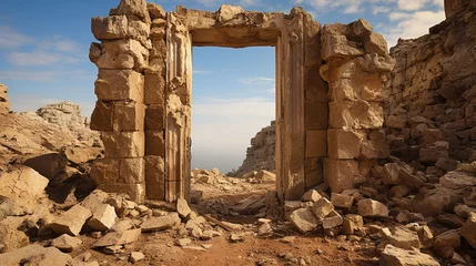 Fotobehang Mediterraans Europa an old historic doorway ruin.