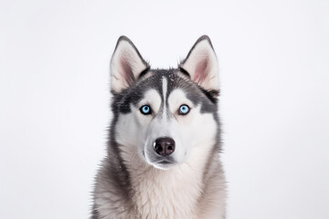 Beautiful husky dog on a white isolated background