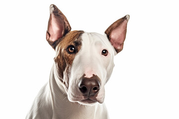 Portrait of  Bull Terrier dog on white background