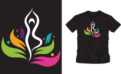 Yoga vector icon design illustration  t-shirt design editable template