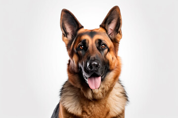 German shepherd on a white isolated background