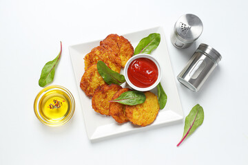 Lunch tasty food concept - delicious hash browns