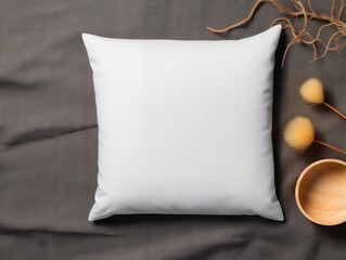 Square pillow mockup with isolated background generative ai