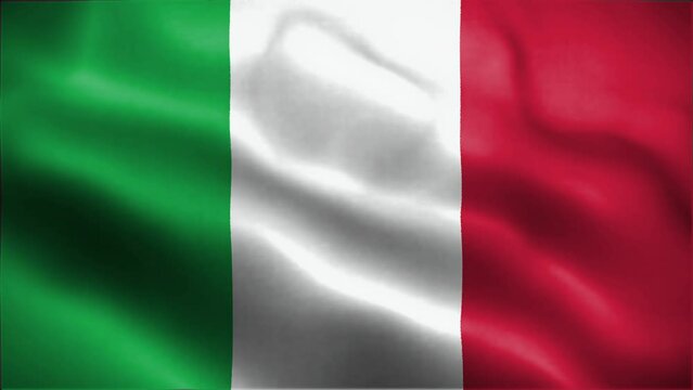 Italy Flag Waving Animation Video Background 4K
