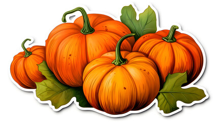 Pimpkins Sticker On White Background