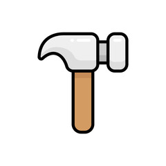 Simple Hammer lineal color icon. The icon can be used for websites, print templates, presentation templates, illustrations, etc