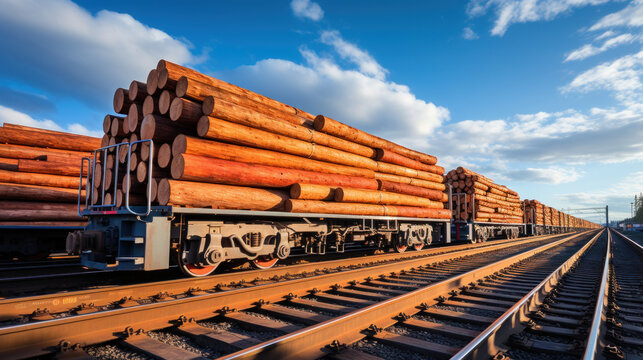 Freight rail transportation, timber transport platform