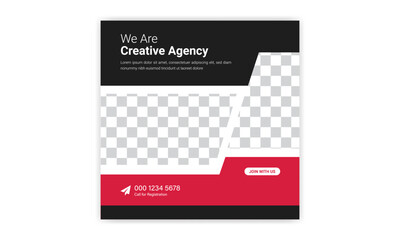 Social media post design. Promotional banner template. digital marketing agency and corporate social media banner.