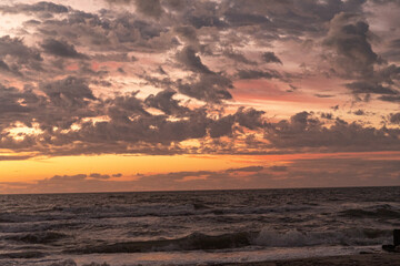 Golden hour sunrise on the Beach at Pawley's Island, South Carolina, USA