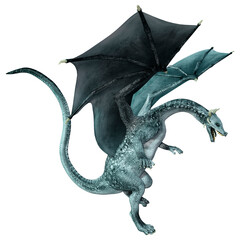 Fototapeta premium 3D Rendering Fairy Tale Dragon on White