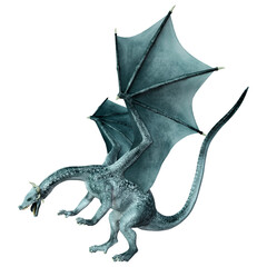 Fototapeta premium 3D Rendering Fairy Tale Dragon on White