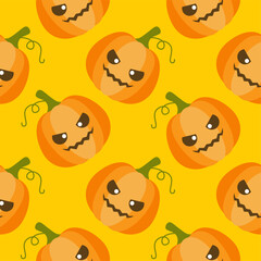 Halloween Jack-o-lantern seamless pattern. halloween pumpkin seamless pattern vector illustration