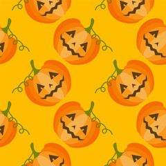 Halloween Jack-o-lantern seamless pattern. halloween pumpkin seamless pattern vector illustration