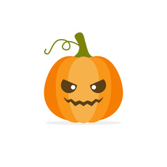 halloween pumpkins flat design vector illustration isolated on white background.cute jack o lantern
