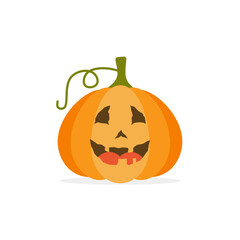 halloween pumpkins flat design vector illustration isolated on white background.cute jack o lantern
