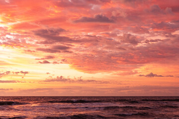 Fototapeta na wymiar Golden hour sunrise on the Beach at Pawley's Island, South Carolina, USA