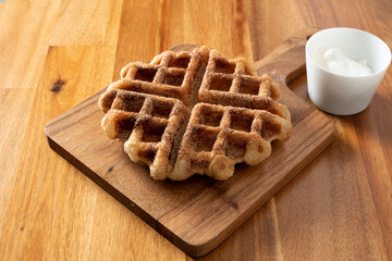 Jeju, tangerine tea, almond croffle, croissant, waffle, plain