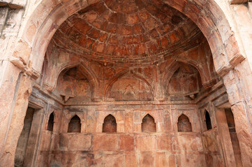 Gumbaj or dome of Nilkanth Mahadev Mandir, located in Mandu, Madhya Pradesh, India