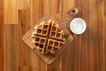 Jeju, tangerine tea, almond croffle, croissant, waffle, plain