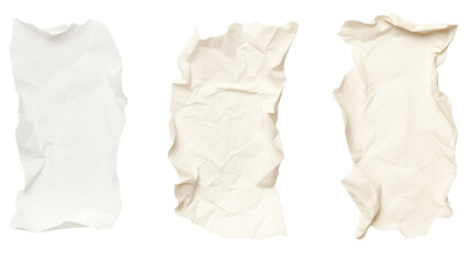 Obraz premium Damaged white papers with copy space, top view. Generative AI