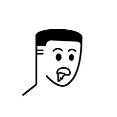 a man hungry expression icon vector illustration