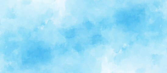 Obraz premium blue sky with clouds. Light sky blue shades watercolor background. Sky Nature Landscape Background. sky background with white fluffy clouds.