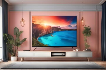 Tv in the living room modern interior