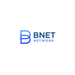 B letter and network link logo icon