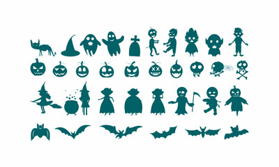 Fototapeta premium set of halloween vector illustration 