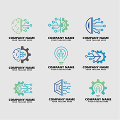 set of technology logo vector illustration
