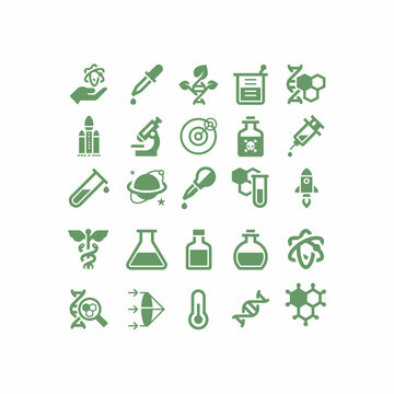 set of science medical vector icon