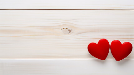 Wooden copy space with hearts
