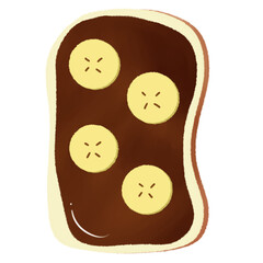 Chocolate banana toast illustrations png