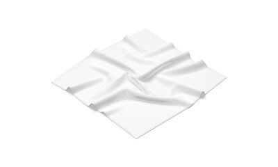 Blank white twill silk scarf mockup, side view