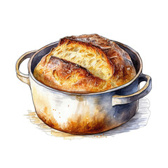 Watercolor Bread Bliss: Culinary Magic Crafted with Love