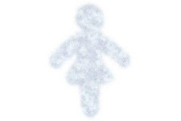 Digital png illustration of blurred woman symbol on transparent background